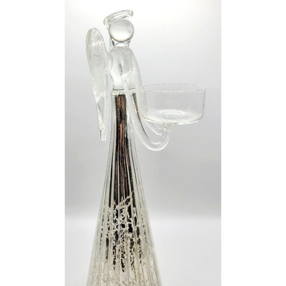 Lenox Silver Votive Holder Candle Angel Mercury Glass 11.5" New opened Box - Picture 4 of 12